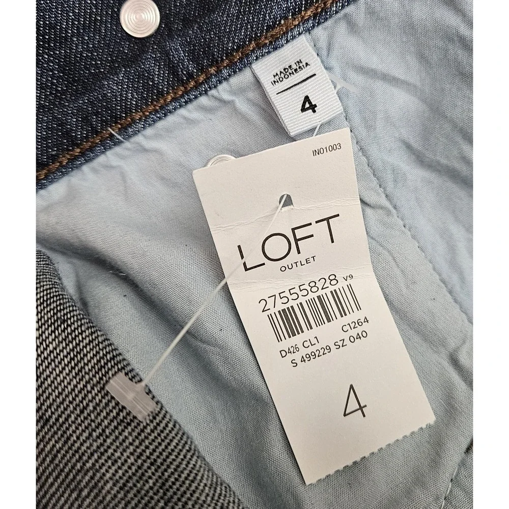 NEW w/Tags Loft Cotton Blend Denim Blue Jean Shorts 3